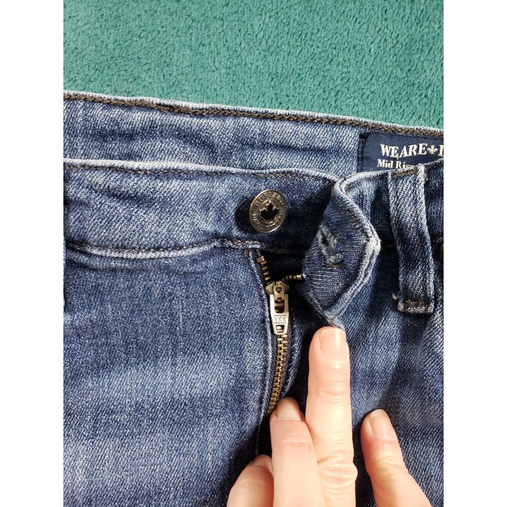 Buffalo Jeans Sz 31 Womens Blue Denim Stretch Pants Mid Rise Alexa Slim Straight - Picture 6 of 14